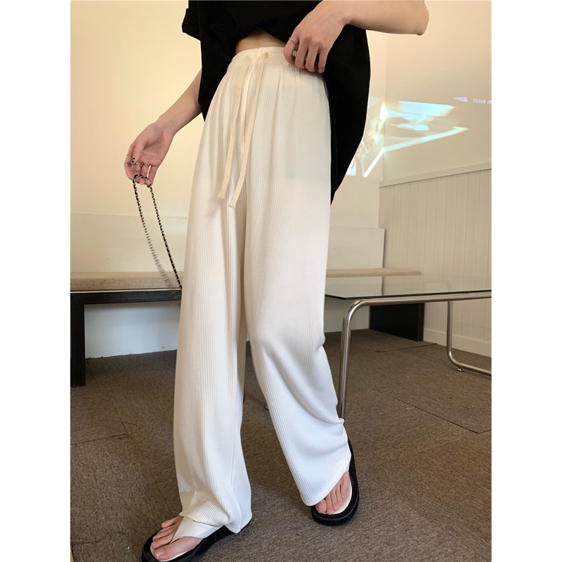 Quần XIAOZHAINV dài lưng cao ống rộng thời trang cho nữ có 6 màu để lựa chọn