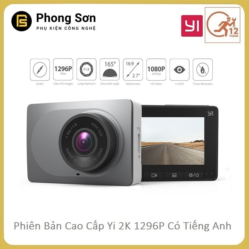 Camera hành trình Xiaomi YI Car Smart Dashcam 1296p - phiên bản tiếng Anh (Tằng kèm thẻ 128GB) | BigBuy360 - bigbuy360.vn