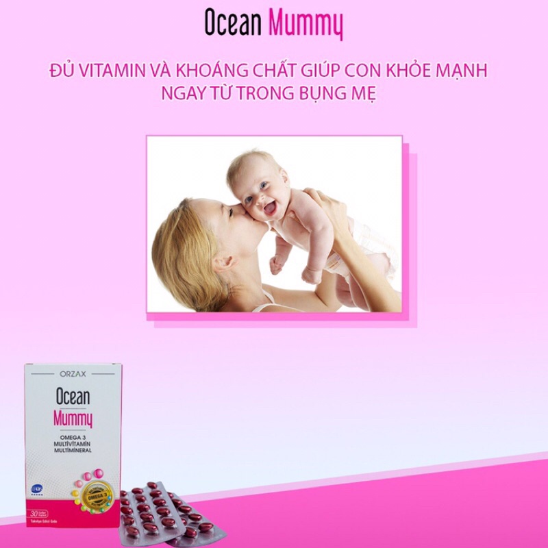 Ocean Mummy - vitamin tổng hợp cho phụ nữ mang thai hộp 30 viên dạng vỉ
