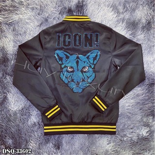 Áo bomber khoác đính đá báo xanh- Kèm Ảnh Thật