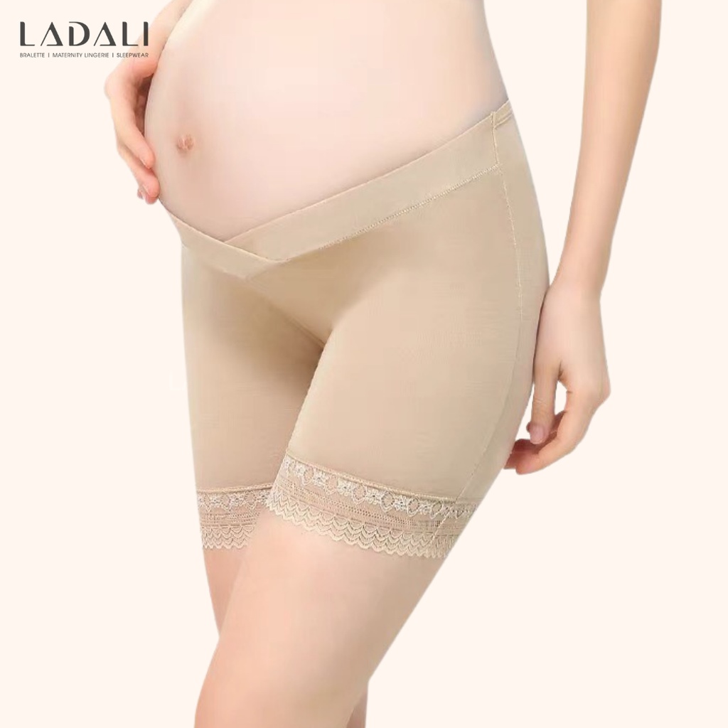 Quần Bầu Mặc Trong Váy Cho Bà Bầu Chất Cotton Viền Ren Có Dây Chun Điều Chỉnh (Hàng Thiết Kế Ladali)