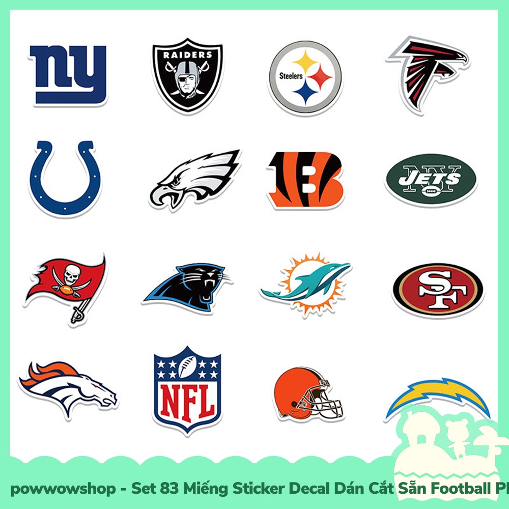 [Sẵn VN - Hỏa Tốc] Set 83 Miếng Sticker Decal Cắt Sẵn DIY Dán Trang Trí Vật Dụng Mẫu Football Player Team UP