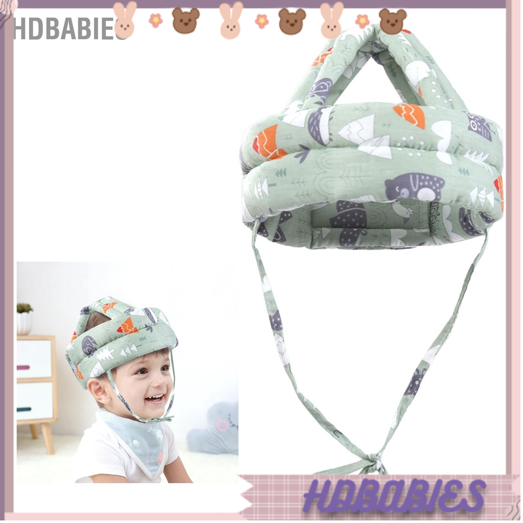 HDbabies Mũ Bảo Hiểm Cho Bé Mềm Mại Thoáng Khí Chống Sốc Có Thể Điều Chỉnh Dây Nịt Trẻ Sơ Sinh Nón Tập Đi