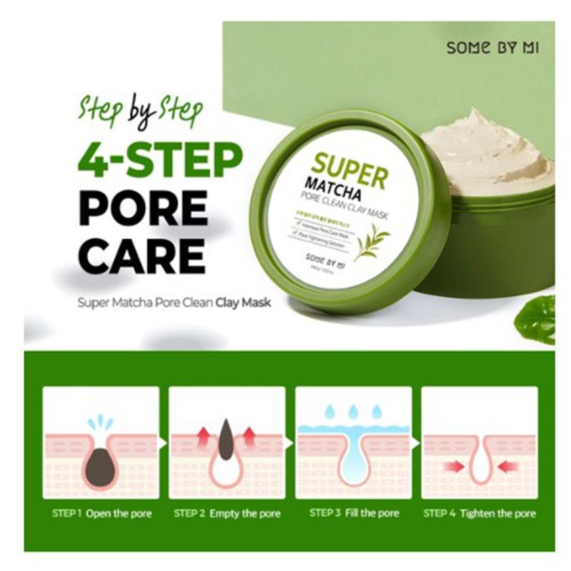 Mặt Nạ Đất Sét Trà Xanh SOME BY MI Super Matcha Làm Sạch Lỗ Chân Lông 100g