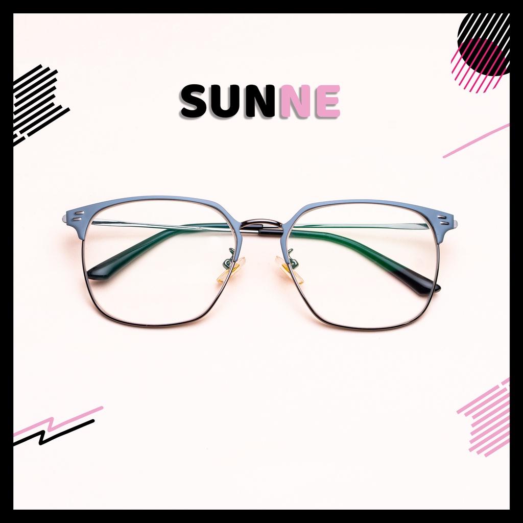 Gọng kính cận thời trang Bsloc Sune 8313 dáng vuông kim loại xám