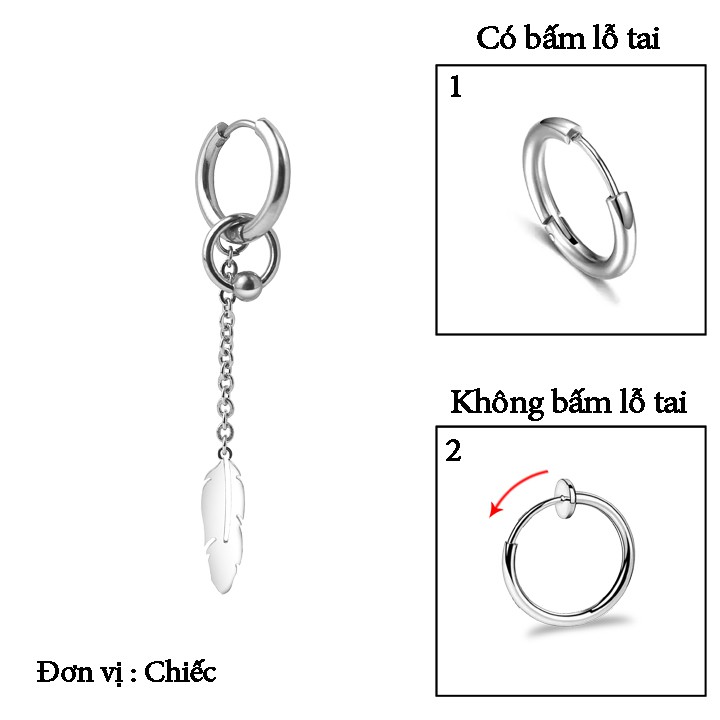 BÔNG TAI INOX KPOP THỜI TRANG HÀN QUỐC BT399 đẹp, không đen, chuẩn thời trang - sl 01 chiếc