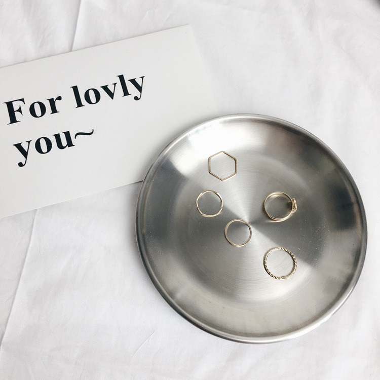 Set 5 Nhẫn Kim Loại B845 Phong Cách Hàn Quốc Cho Nữ