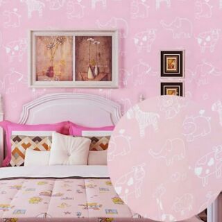 5m giấy dán tường thú dễ thương màu hồng
