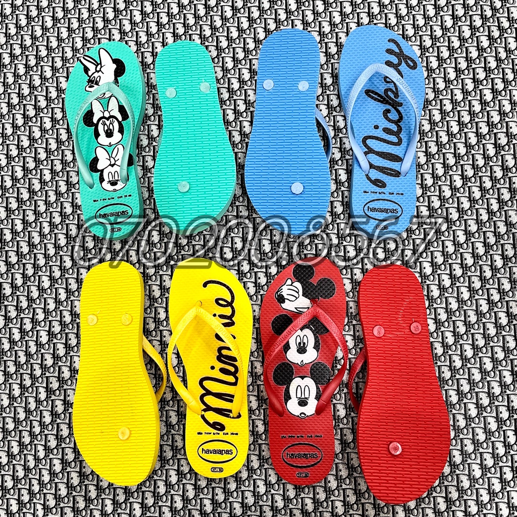 Dép xỏ ngón Havaianas nữ Mickey thời trang cá tính, nhiều màu lựa chọn phù hợp đi biển chống trơn trượt.