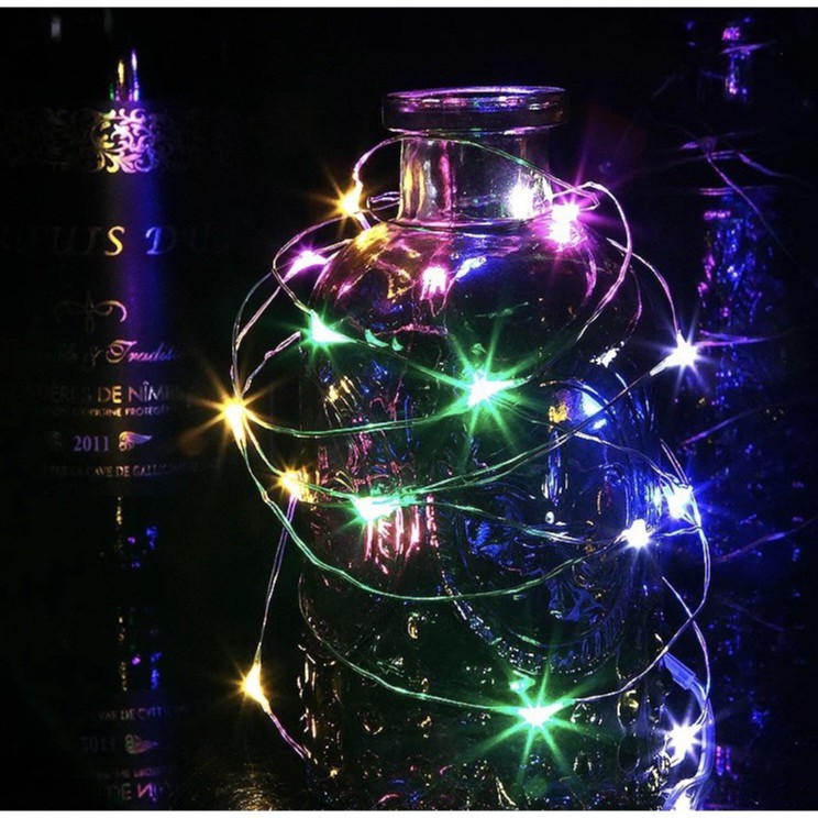 Đèn Led Xài Pin AA 3 Mét 30 Bóng Đom Đóm Fairy Light Nhiều Màu Trang Trí Nhà, Quán, Decor Noel, Tết