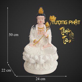 Tượng Đại Thế Chí Bồ Tát cao 50cm – Ngồi – Màu Trắng (Mẫu Đài Loan) 031TN-DTC