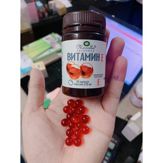 ( giá sỉ 10 hộp) Viên uống đẹp da vitamin E hũ 30 viên của Nga 270mg chính hãng