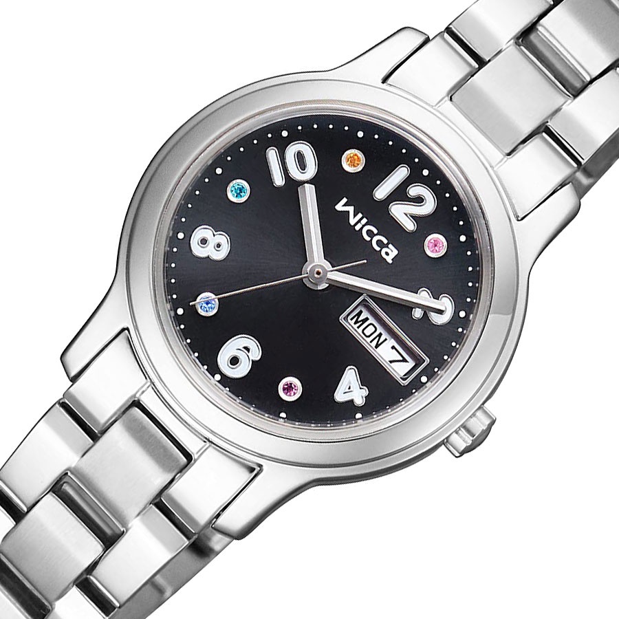 Đồng Hồ Nữ Citizen Wicca Dây Kim Loại Máy Solar Power KH3-410-53B - Mặt Đen (26mm)