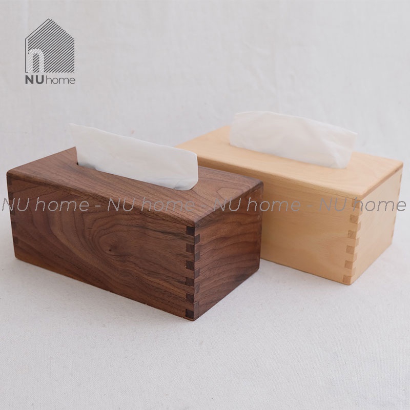 nuhome.vn | Hộp đựng giấy gỗ - Bako, hộp đựng khăn giấy bằng gỗ walnut được thiết kế đơn giản, cao cấp và tiện dụng