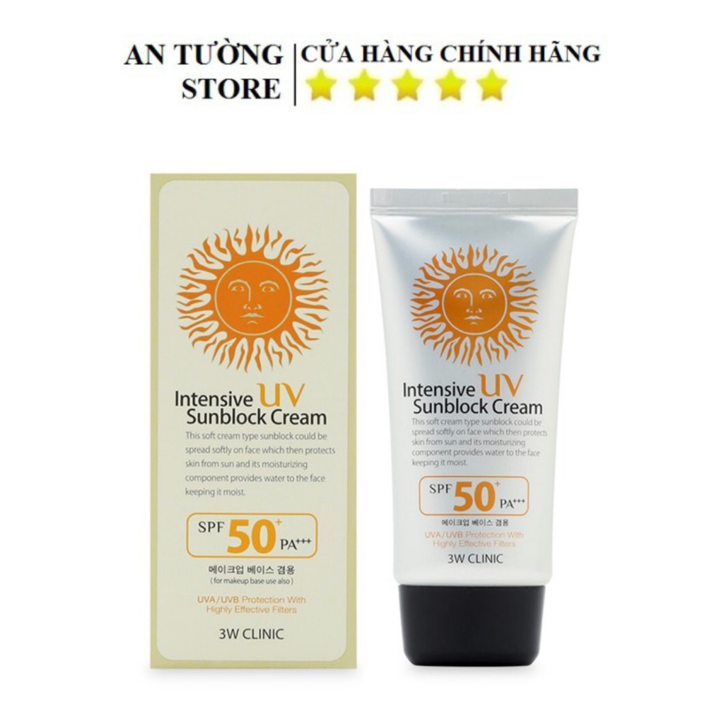 Kem Chống Nắng Hàn Quốc 3w Clinic Intensive UV Sunblock Cream SPF 50 Pa+++