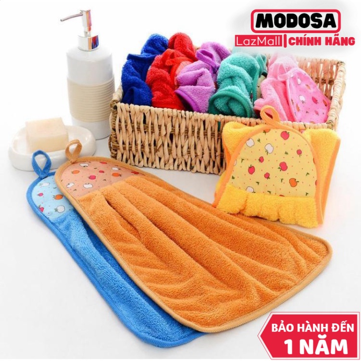 Combo 5 Khăn Lau Tay Nhà Bếp Vouller Có Móc Treo - Khăn Lau Đa Năng - Khăn Lau Chùi Đa Năng 2 Mặt Thấm Hút Nhanh