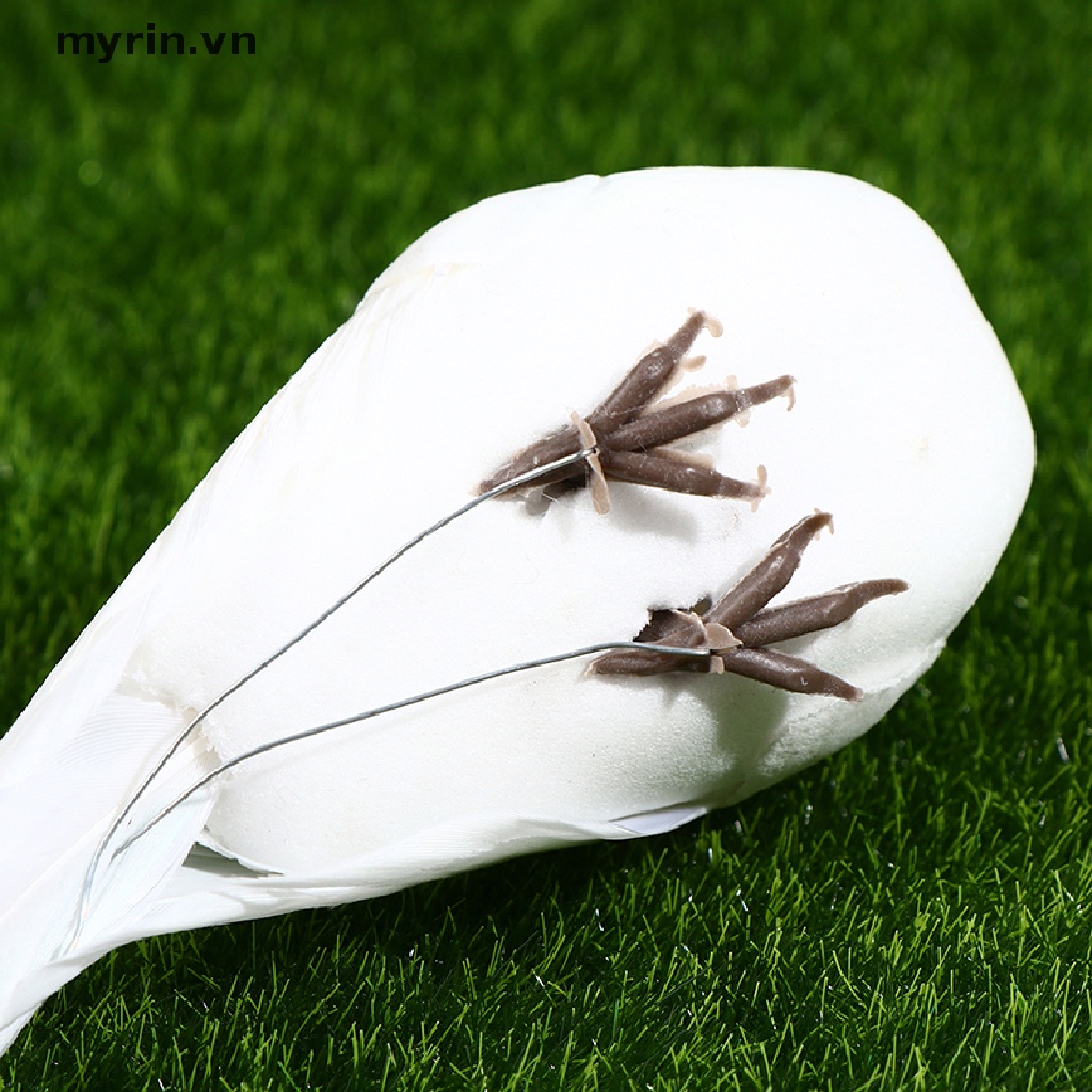 Set 2 Chú Chim Bồ Câu Giả Màu Trắng Dùng Để Trang Trí