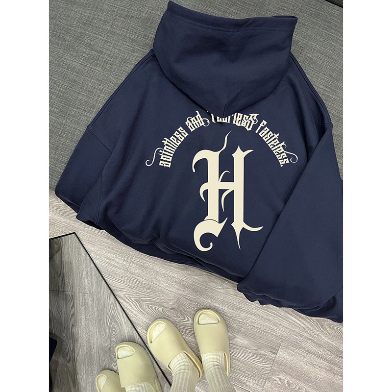 NRVP Áo Khoác Hoodie Tay Dài Dáng Rộng In Họa Tiết Phong Cách Hàn Quốc Dành Cho Nam Nữ