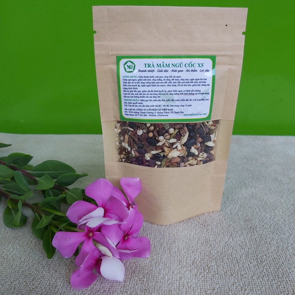 03 Gói Nhỏ Mầm Ngũ Cốc X5Tea: Tan Mỡ bụng - Chống Lão Hóa Da - Ngủ ngon - Giảm Cân An Toàn