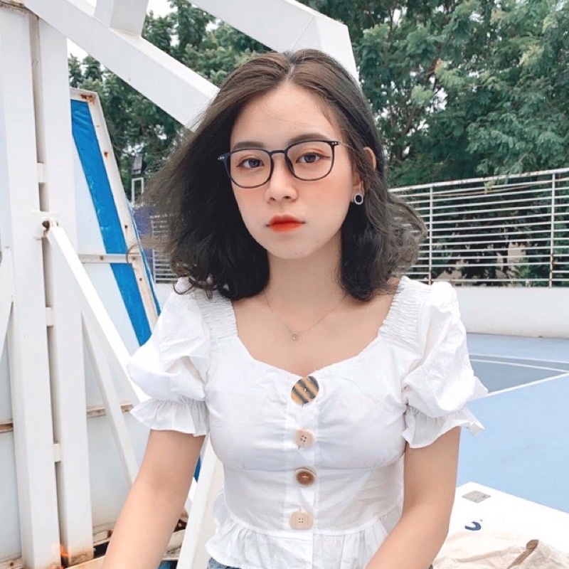 COMBO Kính Cận Nam Nữ Mắt Vuông Gọng Trong Dẻo BBR1208 - Nhận cắt kính cận viễn loạn