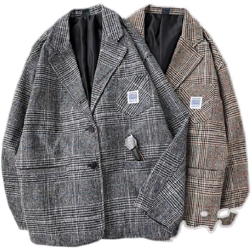 Áo khoác vest Blazer nam kẻ caro phong cách Hàn Quốc