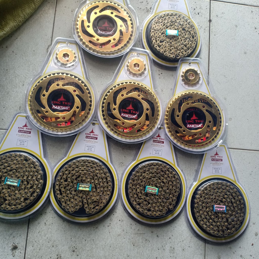 Nhông sên đĩa exciter winer 150 Thai xích vàng