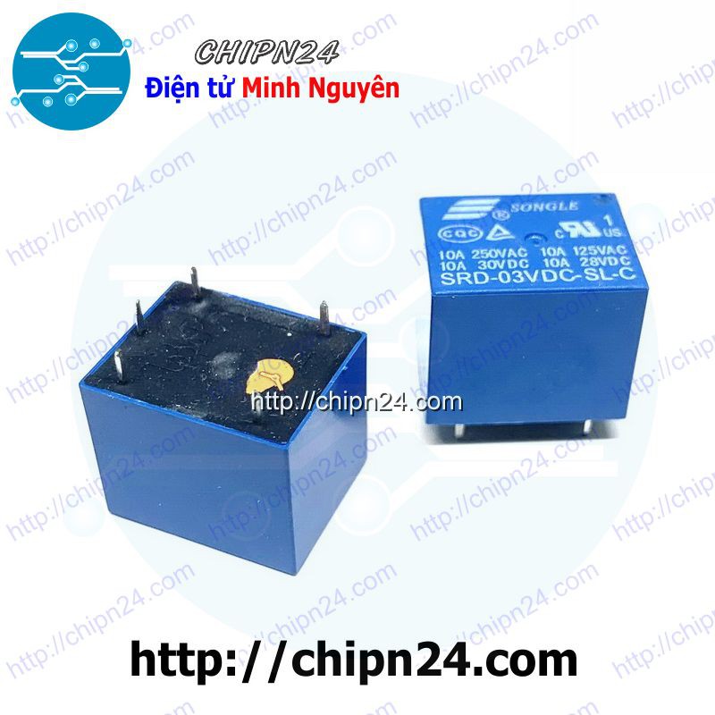 [2 CON] RELAY 5 CHÂN SRD 10A (SRD-03V 05V 06V 09V 12V 24VDC-SL-C) - [Chọn Loại]