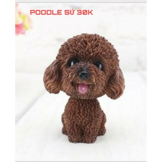 Đồ chơi trang trí chó Poodle sứ