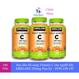 1 Hộp Kẹo dẻo Kirkland Signature Vitamin C 250mg Adult Gummies 180 viên_ Nhập Khẩu Mỹ