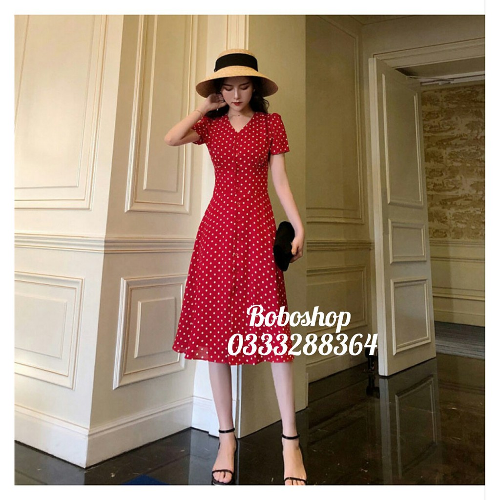 ❣️FREESHIP❣️ĐẦM VINTAGE CHẤM BI BOBO