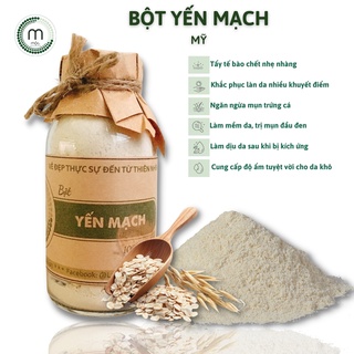 Bột yến mạch hữu cơ dưỡng da MỘC - đắp mặt tẩy tế bào chết, dưỡng da trắng hồng, đẩy lùi lão hóa chai 100/200ml handmade