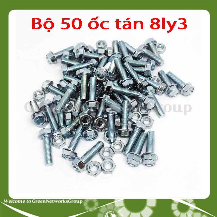 Bộ 50 con ốc tán bông lục giác 8ly3 Greennetworks