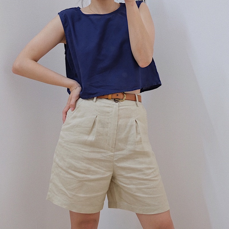Áo Kiểu Dáng Ngắn - Linen - Kaylin Top - PHUTA