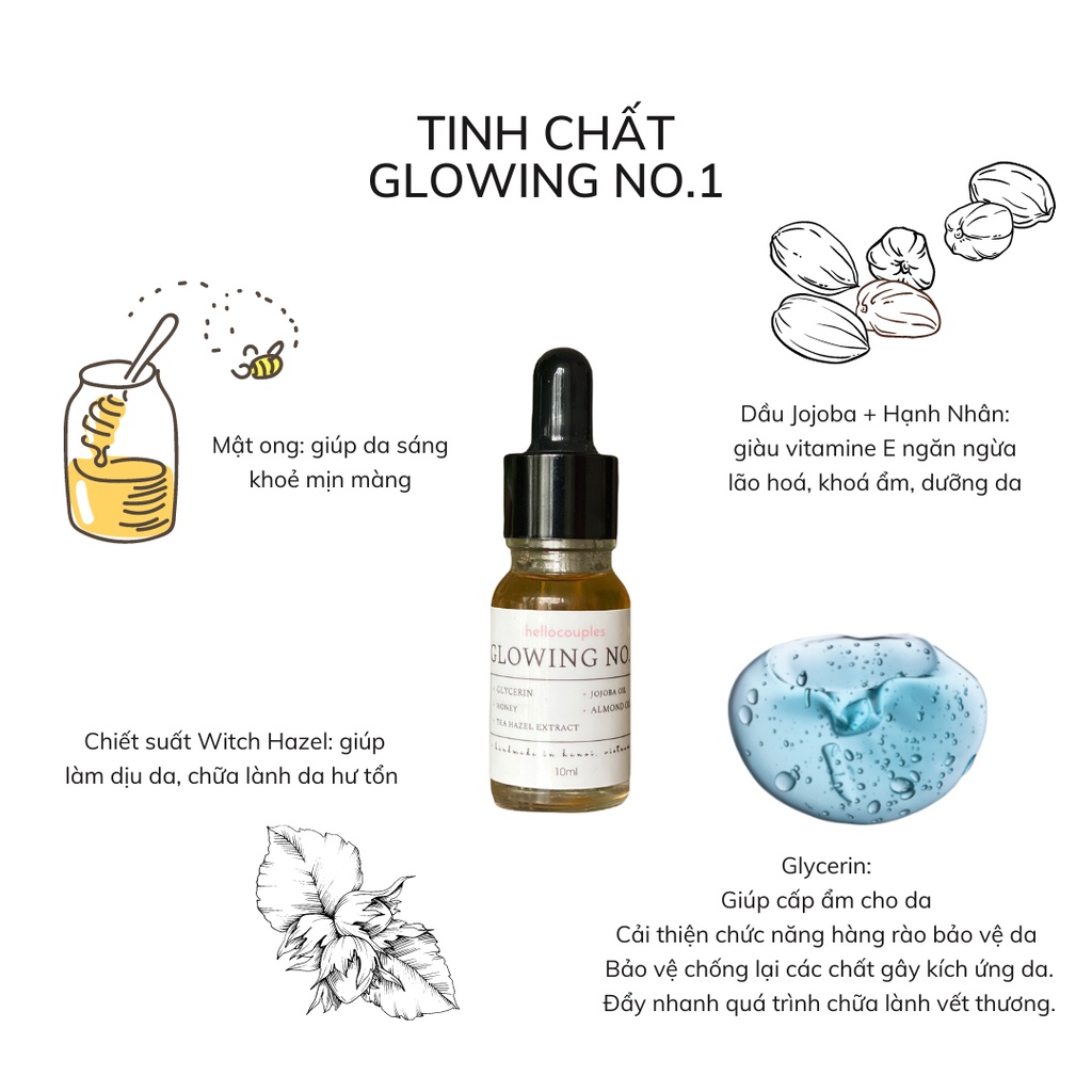 Tinh chất dưỡng da trộn cùng bột mặt nạ thảo mộc Glowing No1 Hellocouples giúp sáng da chống lão hóa TC1