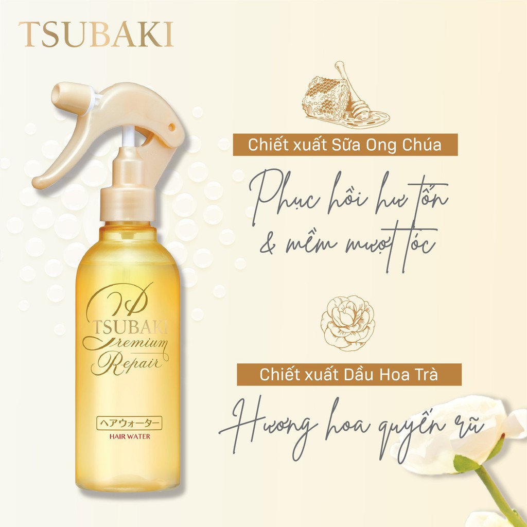 Xịt Dưỡng Tóc Phục Hồi Hư Tổn Ngăn Rụng Tsubaki Premium Repair Hair Water 220ml