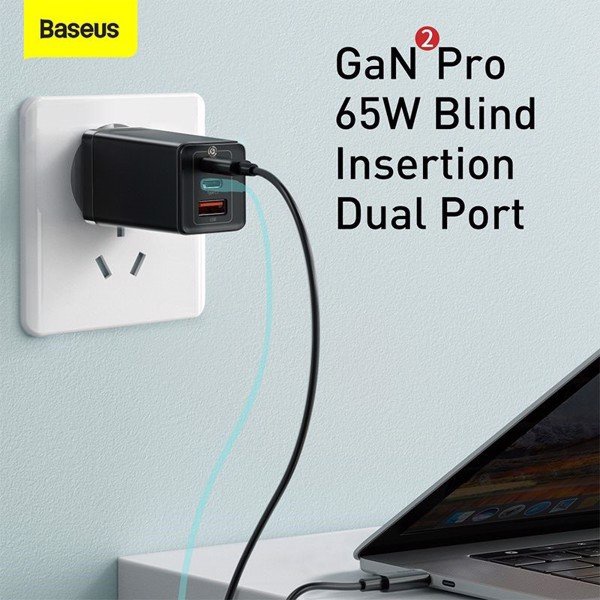 Củ sạc nhanh Baseus GaN2 Pro 65W USB QC 4.0 3.0 AFC SCP USB PD cho Smartphone/ Tablet/ Ipad/ Macbook/ Laptop 🍀