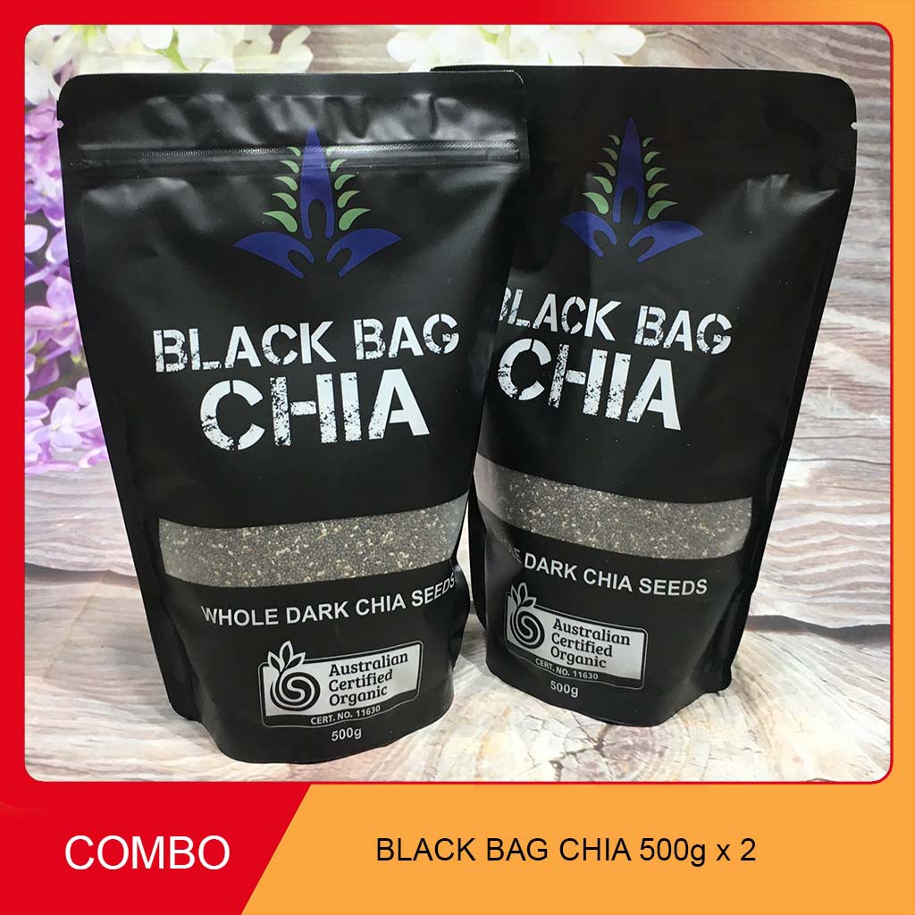 [COMBO 2 GÓI 500gr x 2 gói = 1 kg] Hạt chia organic của Úc hiệu Black bag chia.