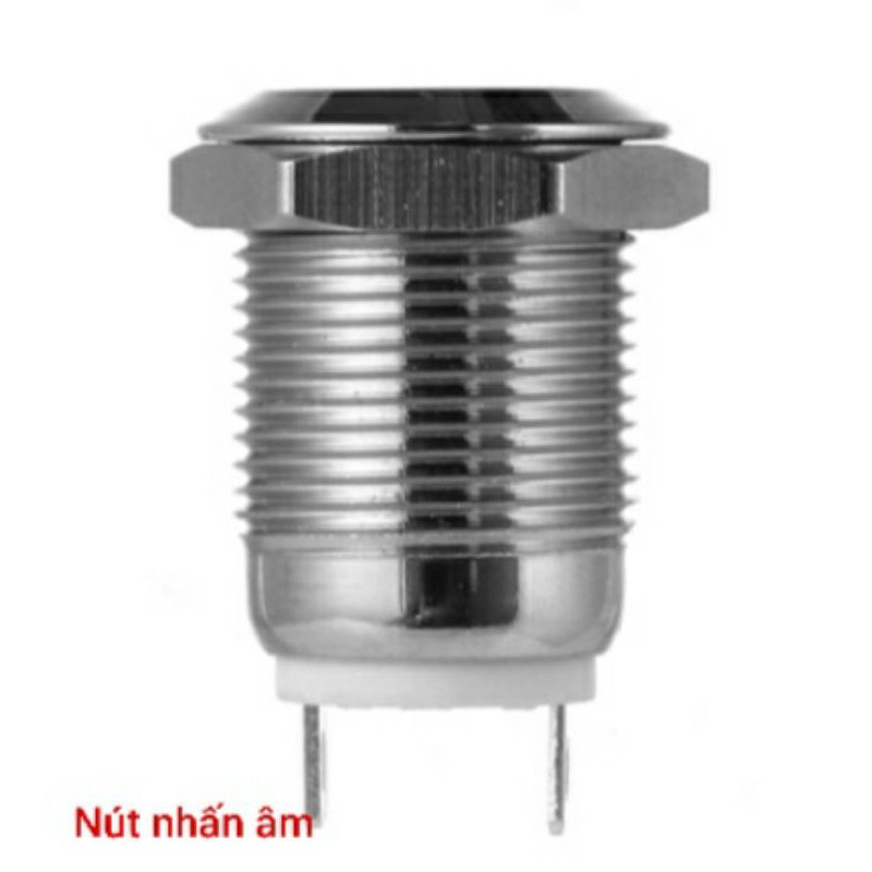 Nút nhấn tự nhả phi 12mm kim loại 12V