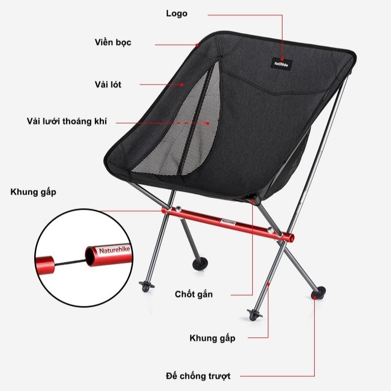 ghế xếp mini naturehike ghế du lịch camping gấp gọn cầm tay cắm trại dã ngoại