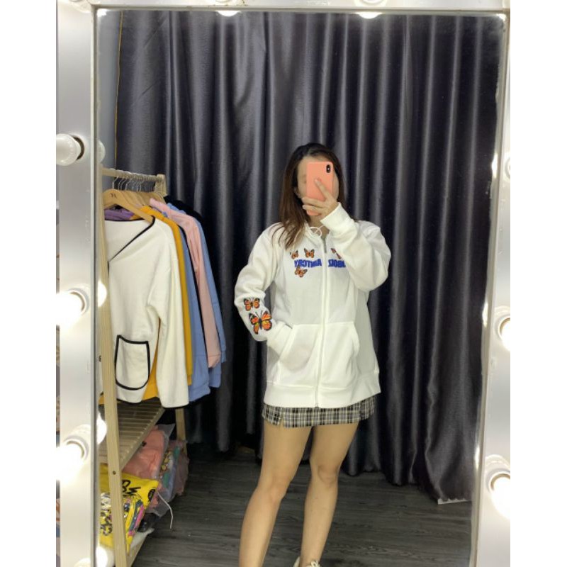 🌈𝗡𝗘𝗪 𝗔𝗥𝗥𝗜𝗩𝗔𝗟💢  Áo Khoác Hoodie Dây Kéo Form Rộng POXY Ulzzang (ẢNH THẬT) | BigBuy360 - bigbuy360.vn