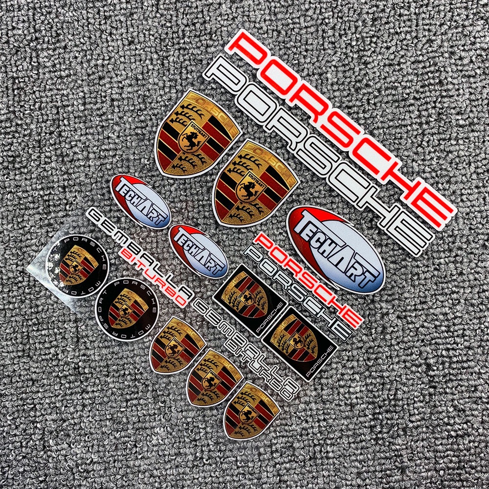 Miếng dán Logo phản quang cho xe hơi Porsche
