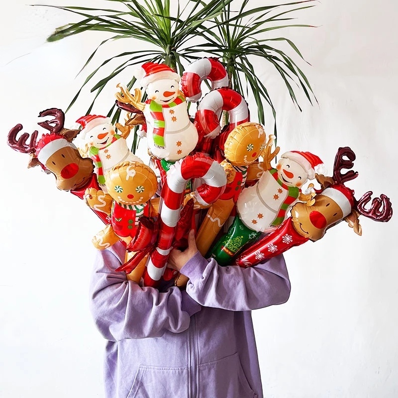 Bong Bóng Nhôm Cầm Tay Phong Cách Giáng Sinh Hoạt Hình Sáng Tạo / Đầu Tuần Lộc Bánh Gừng / Bánh G