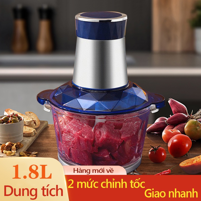 SJ003B Máy xay thịt đa năng 2.0L chén thủy tinh lưỡi dao kép Lưỡi dao bằng inox 304 không gỉ hai chế độ tự động làm sạch