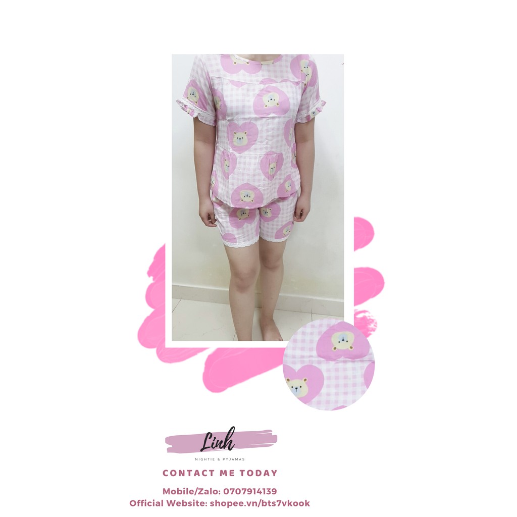 Đồ bộ tole (lanh) quần short tay ngắn