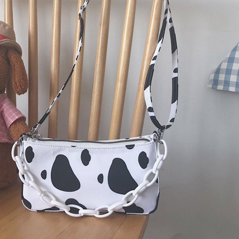 túi đeo vai dành cho nữ Đeo Chéo Họa Tiết Bò Sữa Cho Nữ
