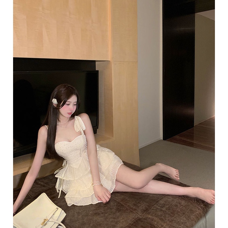 Đầm hai dây dáng chữ A thời trang mùa hè quyến rũ cho nữ