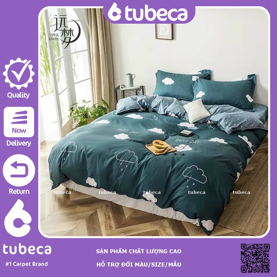 Ga nệm, vỏ áo bọc nệm topper thun lạnh Ý và CottonPoly 2 mặt có khoá kéo siêu mát 1m 1m2 1m4 1m6x2m 1m8x2m TUBECA 06