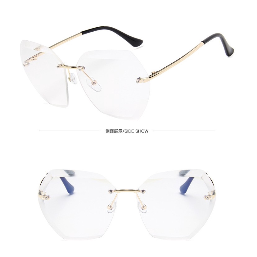 Fashion Frameless Sunglasses Women UV400 With Metal Frame