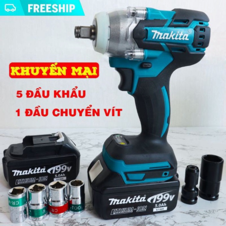 Máy siết bulong MKT 199V 420NM – Không Chổi Than - Pin khủng 10 Cell xịn loại xịn