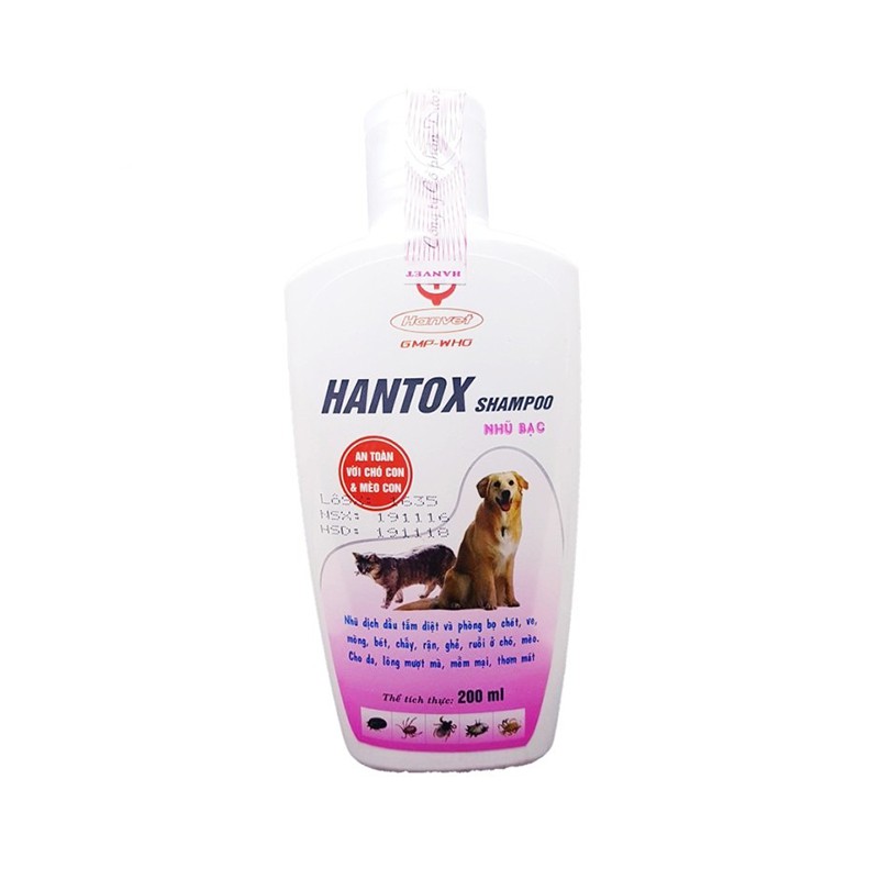 Sữa Tắm Trị Ve Rận Bọ Chét Chó Mèo Hantox Shampoo 200ml - Bobo Pet Shop Hà Nội